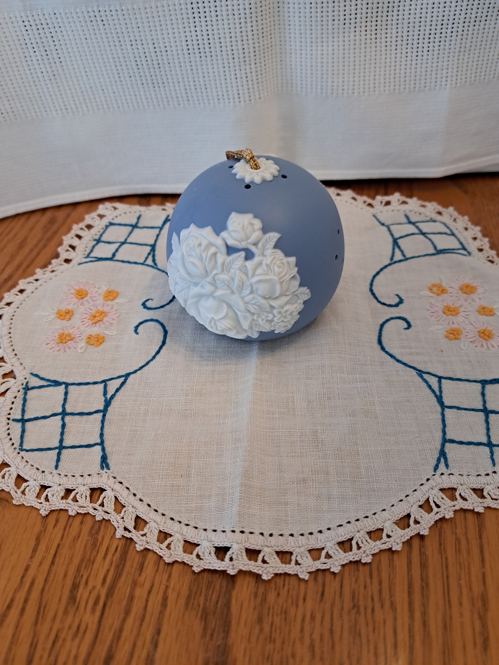 (Wedgewood Copy Japan)Blue Ceramic Decorative Pomander/ornament